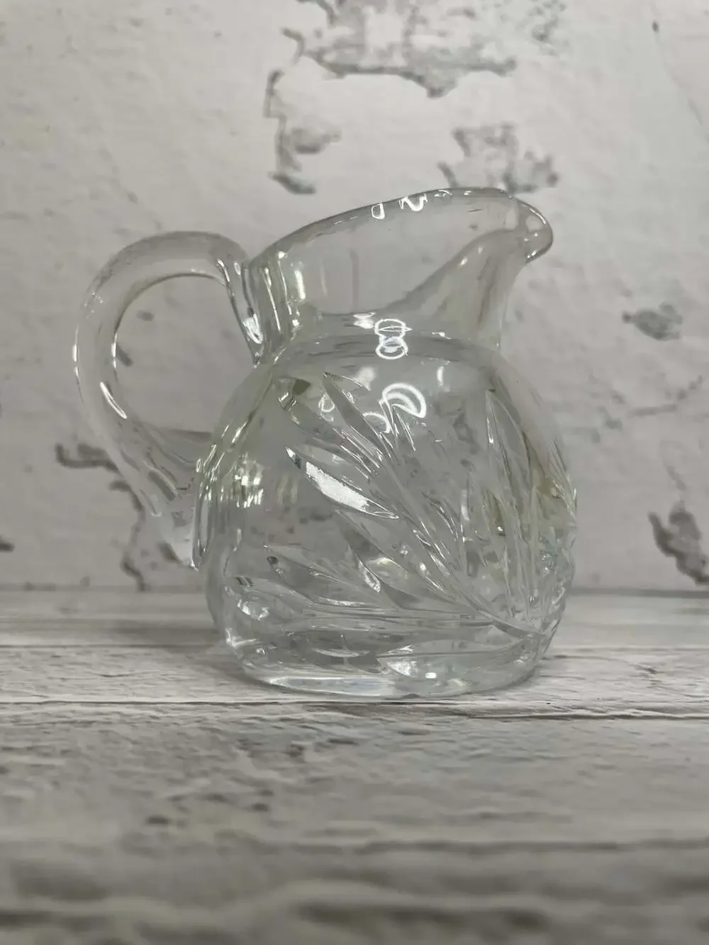 Vintage Indiana Glass Willow Pattern Pressed Glass Creamer